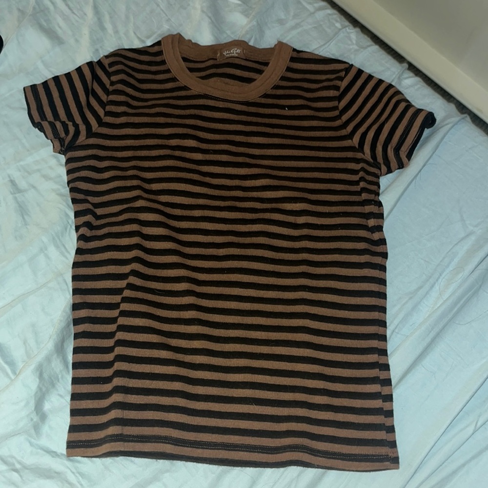 Striped brown and black top